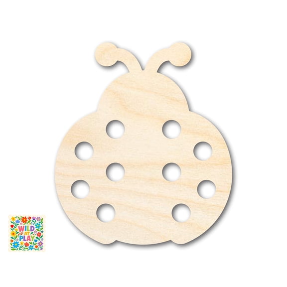 Unfinished Wood Simple Ladybug Shape | Wild at Play | DIY Craft Cutout 3" / 1/8"