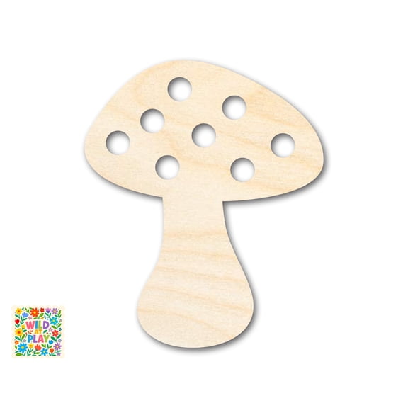 Unfinished Wood Simple Mushroom Shape | Wild at Play | DIY Craft Cutout 3" / 1/8"
