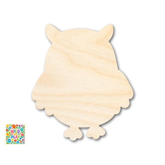 Unfinished Wood Simple Owl Shape | Wild at Play | DIY Craft Cutout 3" / 1/8"