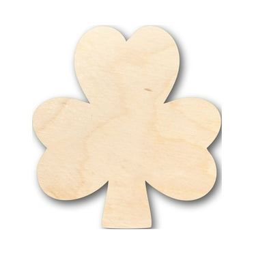 Unfinished Wood Simple Shamrock Shape - Craft - up to 46" DIY 10" / 1/4"