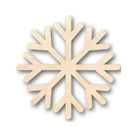 Unfinished Wood Simple Snowflake Shape - Winter Decor - Craft - up to 46" DIY 12" / 1/4"