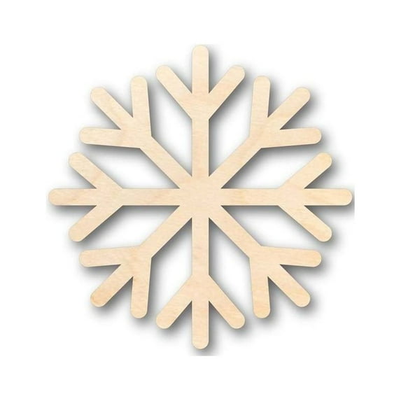 Unfinished Wood Simple Snowflake Shape - Winter Decor - Craft - up to 46" DIY 8" / 1/8"