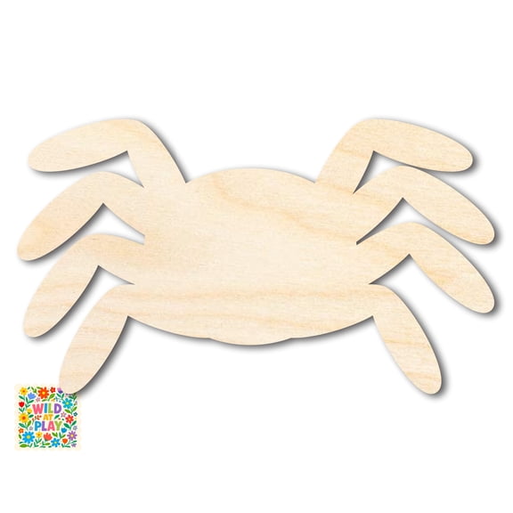 Unfinished Wood Simple Spider Shape | Wild at Play | DIY Craft Cutout 5" / 1/8"
