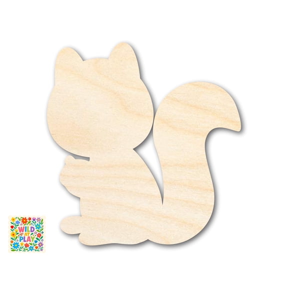 Unfinished Wood Simple Squirrel Shape | Wild at Play | DIY Craft Cutout 5" / 1/4"