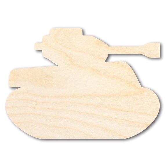 Unfinished Wood Simple Tank Shape | DIY Craft Cutout 16" / 1/2"