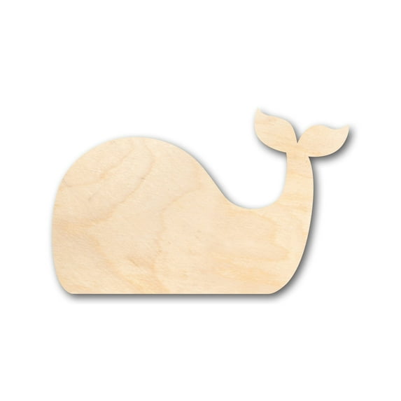 Unfinished Wood Simple Whale Shape - Craft - up to 46" DIY 36" / 1"
