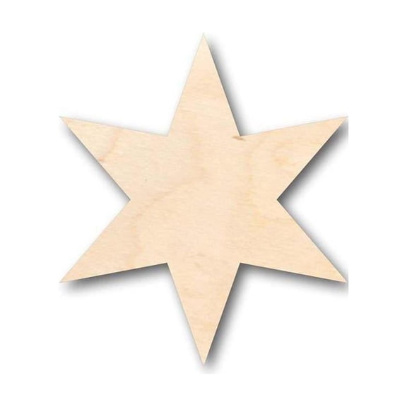 Unfinished Wood Six Pointed Star Shape - Craft - up to 46" DIY 14" / 3/4"