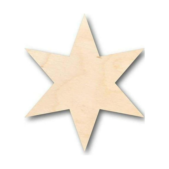 Unfinished Wood Six Pointed Star Shape - Craft - up to 46" DIY 3" / 1/8"