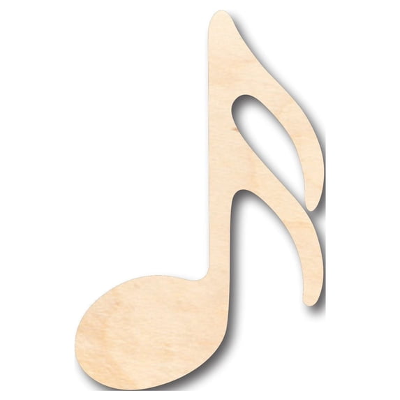 Unfinished Wood Sixteenth Note Music Art Shape - Craft - up to 46" DIY 18" / 3/4"