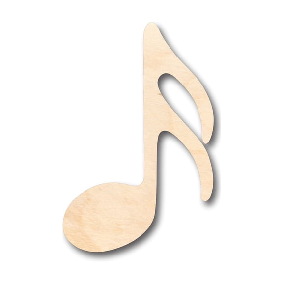 Unfinished Wood Sixteenth Note Music Art Shape - Craft - up to 46" DIY 3" / 1/2"