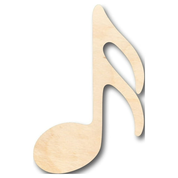 Unfinished Wood Sixteenth Note Music Art Shape - Craft - up to 46" DIY 3" / 1/4"