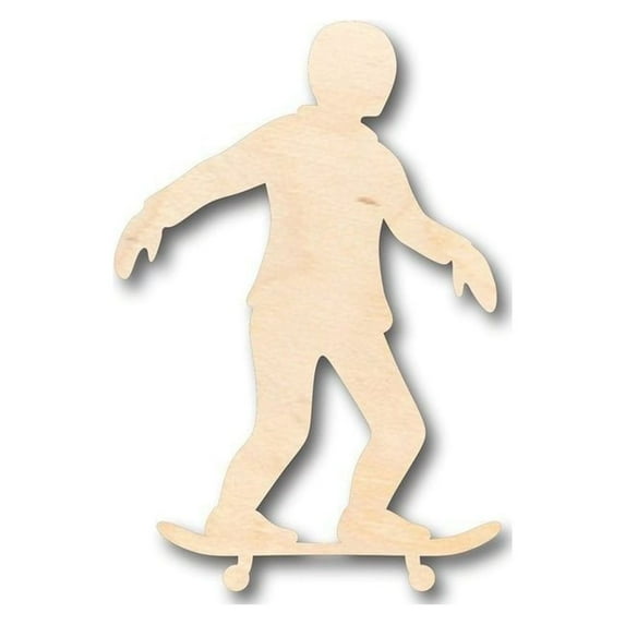 Unfinished Wood Skater Shape - Sports - Craft - up to 46" DIY 3" / 1/2"