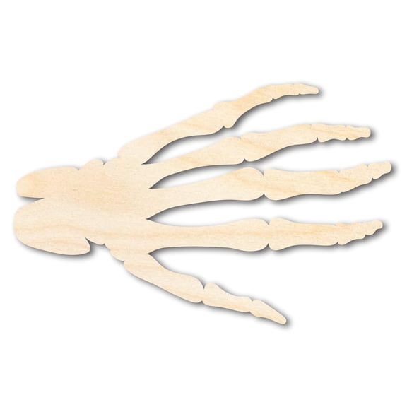 Unfinished Wood Skeleton Hand Shape | Craft Cutout 24" / 1/8"