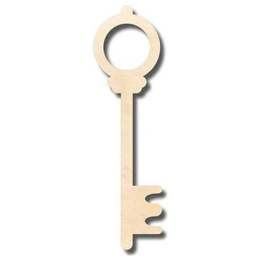 Unfinished Wood Skeleton Key Shape - Craft - up to 46" DIY 12" / 1/4"