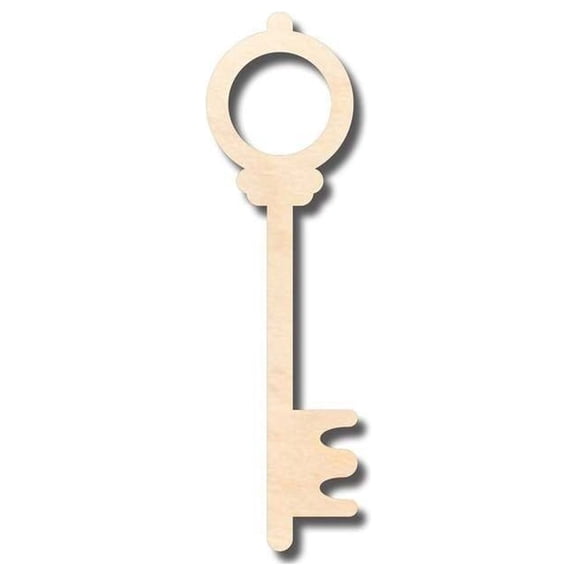 Unfinished Wood Skeleton Key Shape - Craft - up to 46" DIY 4" / 1/8"