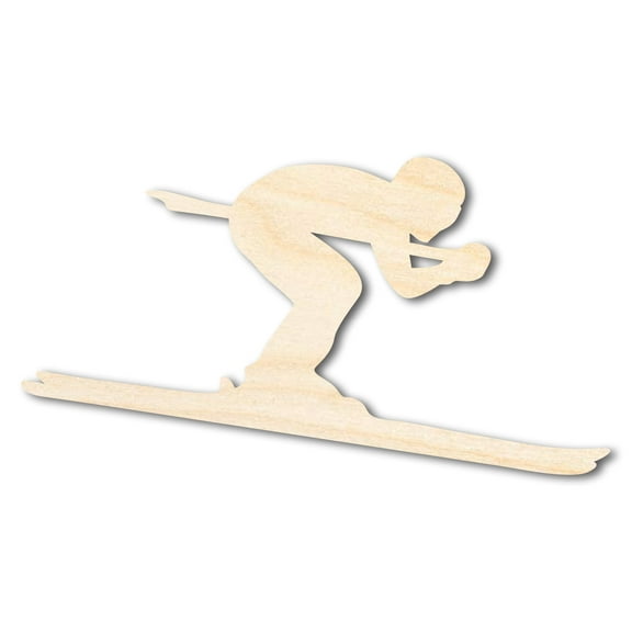 Unfinished Wood Skier Shape | DIY Craft Cutout | up to 46" DIY 5" / 1/8"