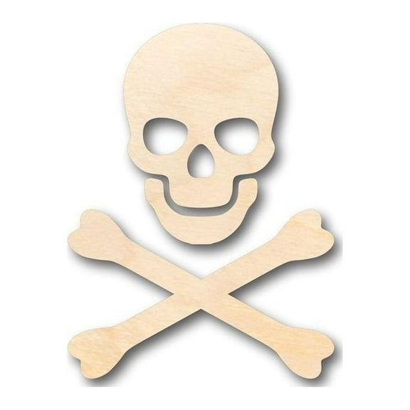 Unfinished Wood Skull Crossbones Shape - Pirates - 3 Piece Craft - up to 46" DIY 12" / 1"