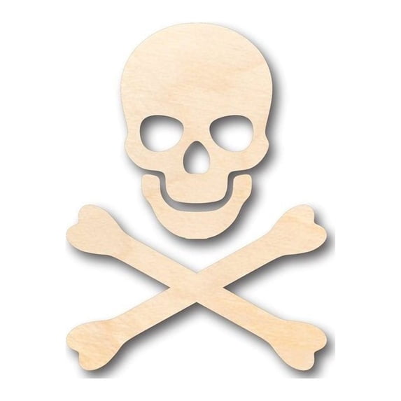 Unfinished Wood Skull Crossbones Shape - Pirates - 3 Piece Craft - up to 46" DIY 20" / 1"