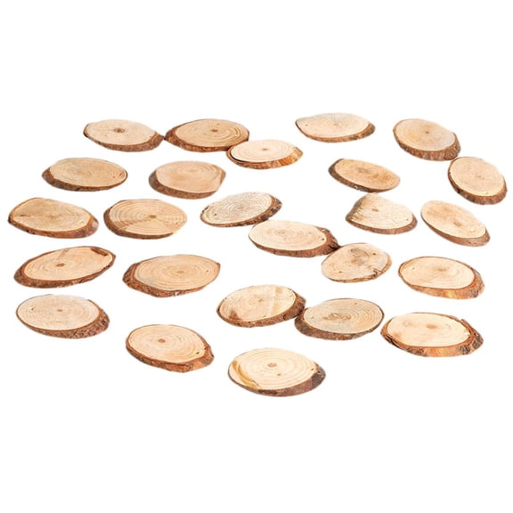 Unfinished Wood Slices Count Ellipse Natural Rustic Wood Circles, Wooden Log Slices for DIY Craft, Wedding Decoration, Home Decor Centerpieces