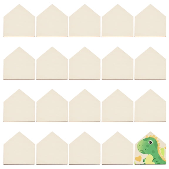 Unfinished Wood Slices for DIY Wood Painting Craft Pentagon Home Plate Beige 10x9x0.25cm