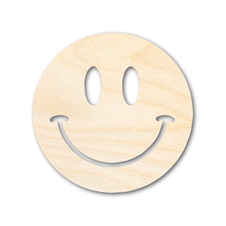 Unfinished Wood Smiley Face Shape | DIY Craft Cutout 7" / 1/8"