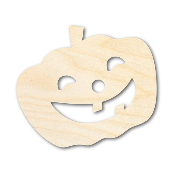 Unfinished Wood Smiling Pumpkin Shape - Craft - up to 46" 6" / 1/2"