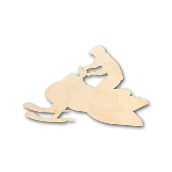 Unfinished Wood Snow Mobile Rider Shape - Craft - up to 46" DIY 18" / 1/4"