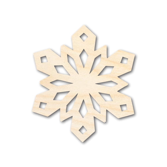 Unfinished Wood Snowflake Oragami Shape | DIY Craft Cutout 7" / 1/8"