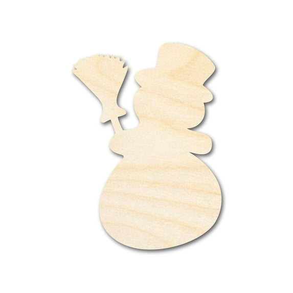 Unfinished Wood Snowman Shape - Winter Craft - up to 46" 12" / 3/4"