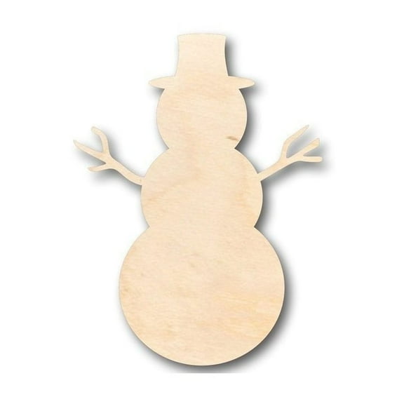 Unfinished Wood Snowman Shape - Winter Decor - Craft - up to 46" DIY 6" / 1/8"