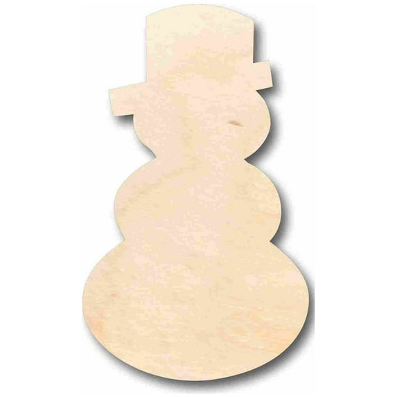 Unfinished Wood Snowman Silhouette - Craft- up to 46" DIY 10" / 1/2"