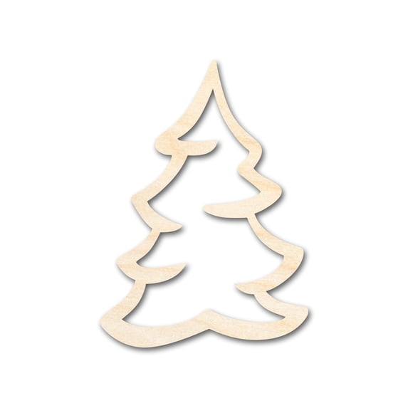 Unfinished Wood Snowy Tree Shape | DIY Craft Cutout 46" / 1/2"