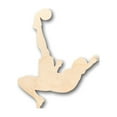 thumbnail image 1 of Unfinished Wood Soccer Bicycle Kick Shape - Craft - up to 46" DIY 18" / 1/8", 1 of 3
