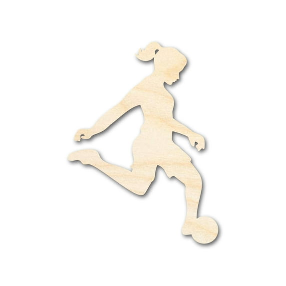 Unfinished Wood Soccer Player Silhouette | DIY Sports Craft Cutout | up to 46" DIY 6" / 1/8"