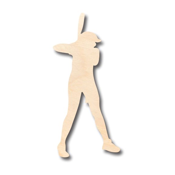 Unfinished Wood Softball Batter Shape - Craft - up to 46" DIY 46" / 1/2"