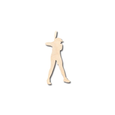 Unfinished Wood Softball Batter Shape - Craft - up to 46" DIY 5" / 1/2"