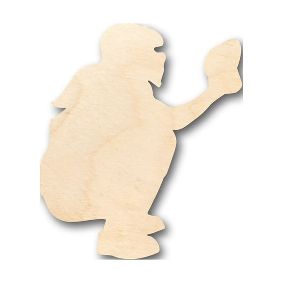 Unfinished Wood Softball Catcher Shape - Craft - up to 46" DIY 3" / 1/2"
