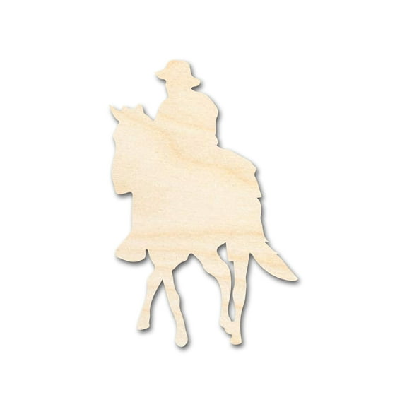 Unfinished Wood Soldier Riding Horse Shape 10" / 1/2"