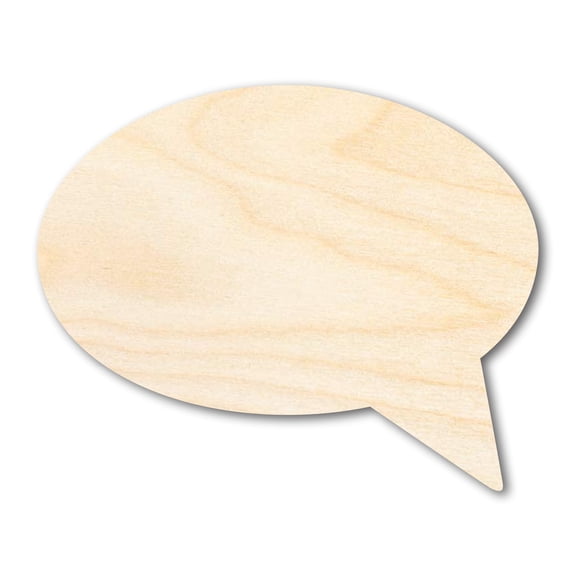 Unfinished Wood Speech Bubble Shape | Craft Cutout 3" / 1/4"