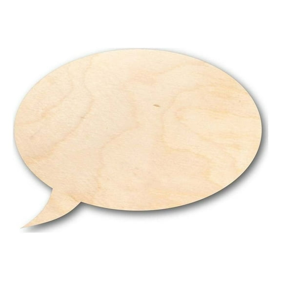 Unfinished Wood Speech Bubble Shape - Craft - up to 46" DIY 3" / 1/2"