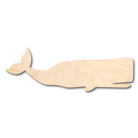 Unfinished Wood Sperm Whale Shape - Craft - up to 36'' DIY 2'' / 1/8''