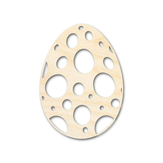 Unfinished Wood Spotted Egg Shape - Easter Craft - up to 46" DIY 14" / 1/8"