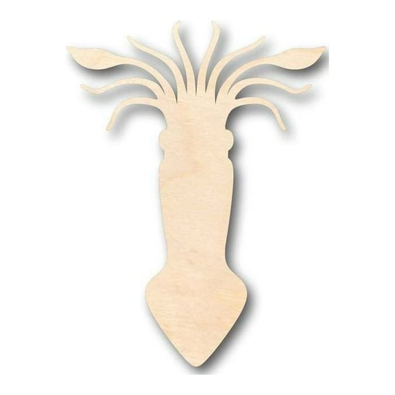 Unfinished Wood Squid Shape - Ocean - Nursery - Craft - up to 46" DIY 7" / 1/8"