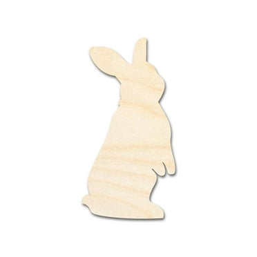 Unfinished Wood Standing Bunny Shape - Easter Craft - up to 46" DIY 3" / 1/8"