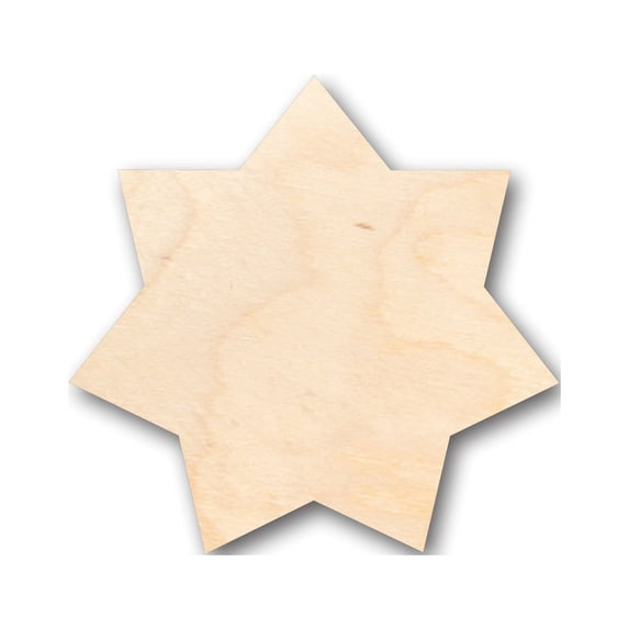 Unfinished Wood Star 7 Point Flower Shape - Craft - up to 46" DIY 42" / 3/4"