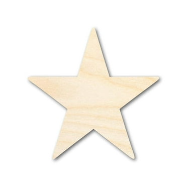 Unfinished Wood Star Shape | DIY Celestial Craft Cutout | Up to 36" 3" / 1/4"
