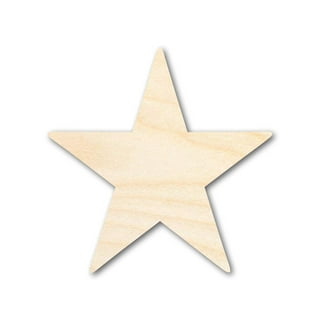 50 Piece 30mm Unfinished Hollow Wooden Shape Star Embellishments for Crafts
