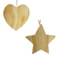 thumbnail image 1 of Unfinished Wood Star and Heart Ornaments, Assorted Sizes, 2-Piece, 1 of 1