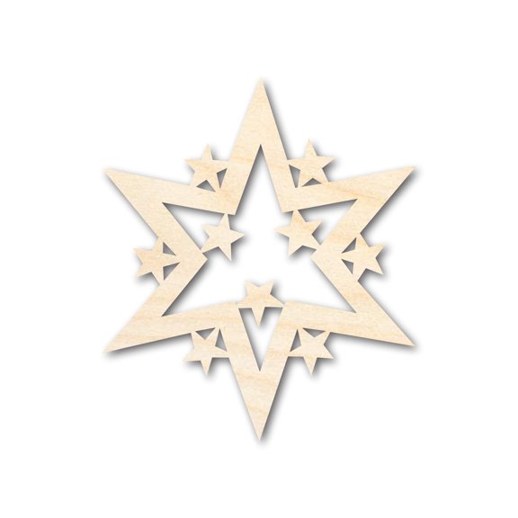 Unfinished Wood Starburst Shape | Craft Cutout 7" / 1/2"