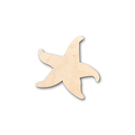 Unfinished Wood Starfish Sea Star Shape - Craft - up to 46" DIY 4" / 1/8"